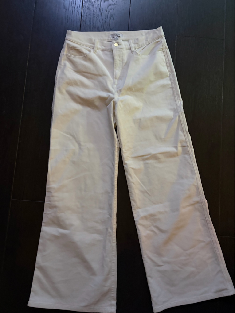 NWT Ann Taylor Winter White, Wide-Leg, Corduroy